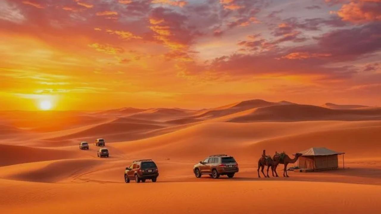Desert adventure and golden dunes